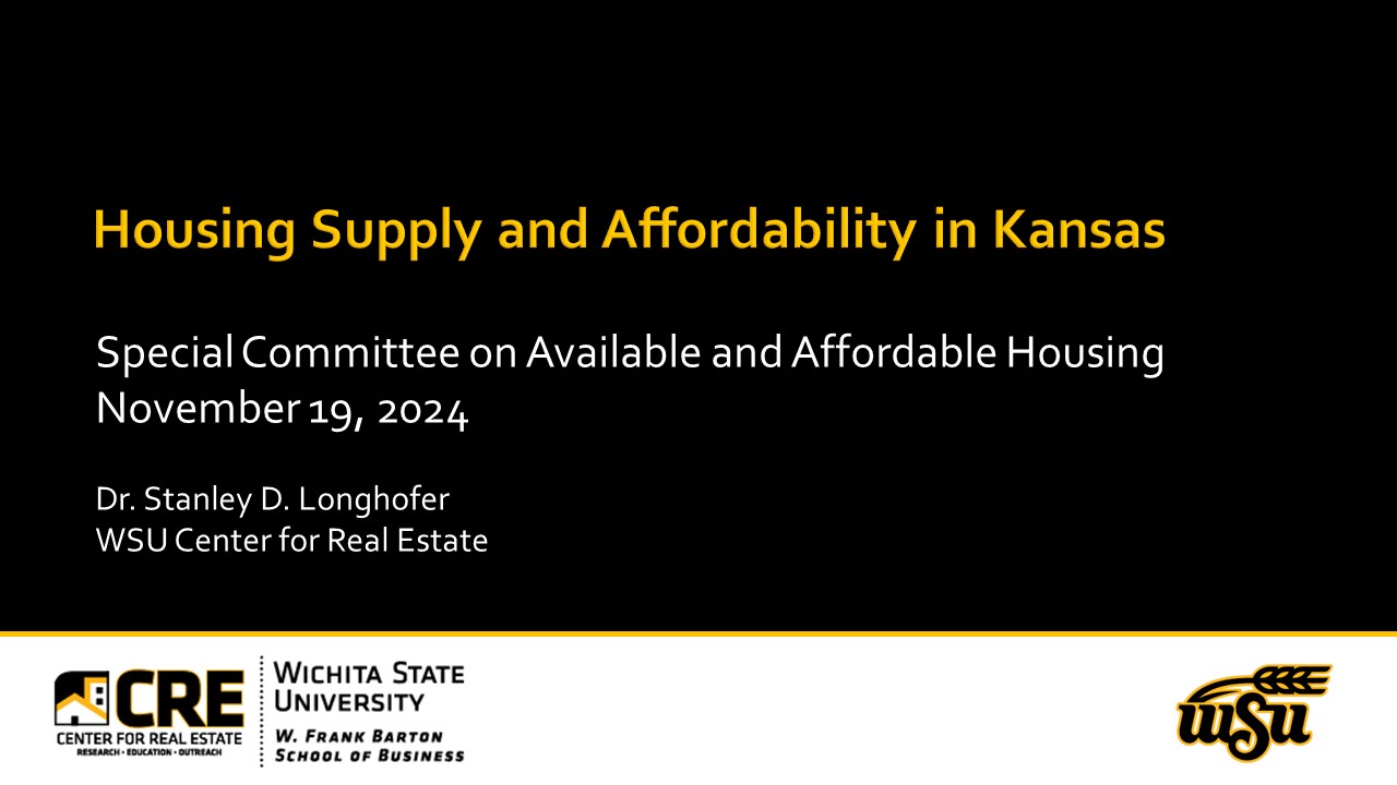 Kansas Legislature Special Committee on Available and Affordable Housing Presentation